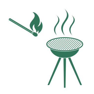 Barbekü simgesi. Düz vektör illustratio