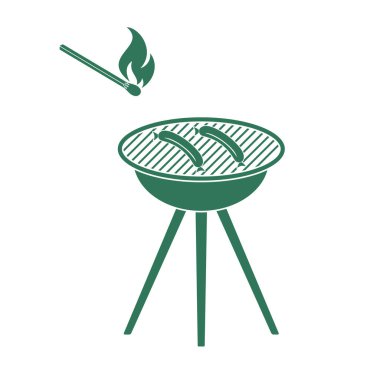 Mangal sucuk simgesi. Vektör çizim