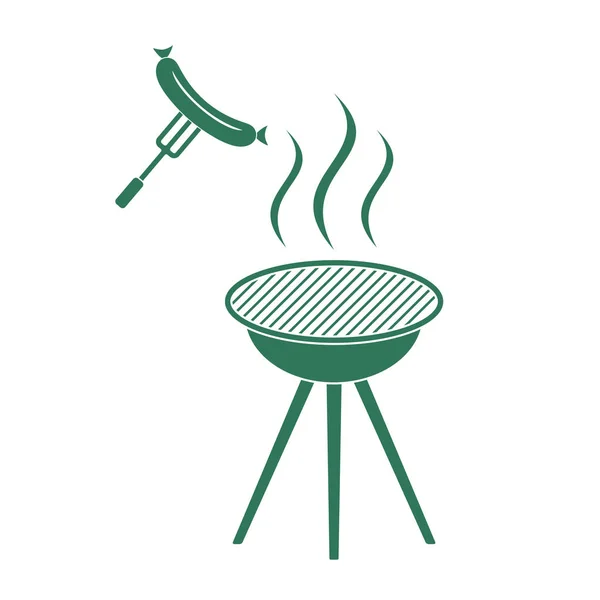 Barbecue Sausage Icon Vector Illustration — Stock Vector