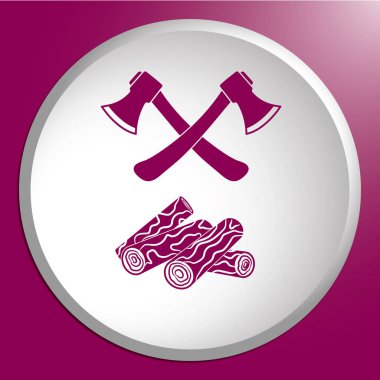 Balta ve yakacak odun simgesi. Düz vektör illustratio