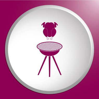 Izgara tavuk simgesi. Vektör illustratio