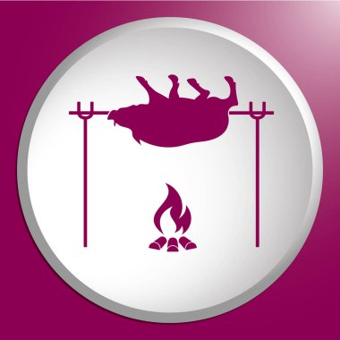 Izgara domuz simgesi. Vektör illustratio