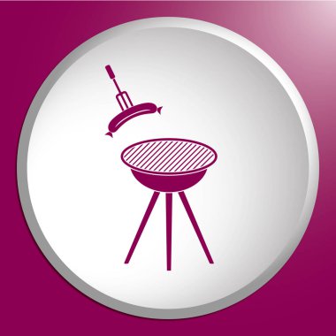 Mangal sucuk simgesi. Vektör çizim