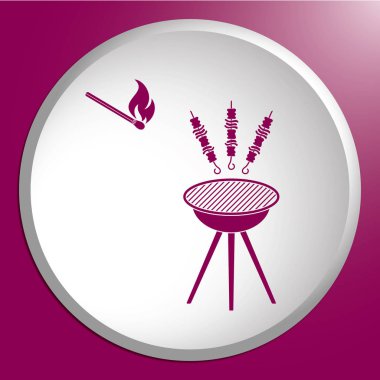 Izgara Kebap simgesi. Vektör illustratio