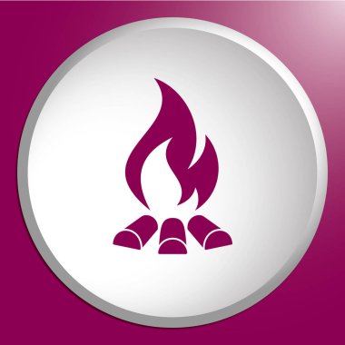 Kamp ateşi siluet simge. Vektör illustratio