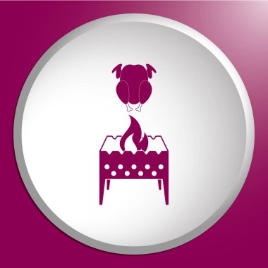 Mangal şiş ve tavuk simgesi. Vektör illustratio