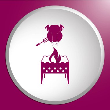 Mangal şiş ve tavuk simgesi. Vektör illustratio