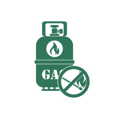 Kamp gaz şişesi simgesi. Düz simgesi izole. Vektör illustratio