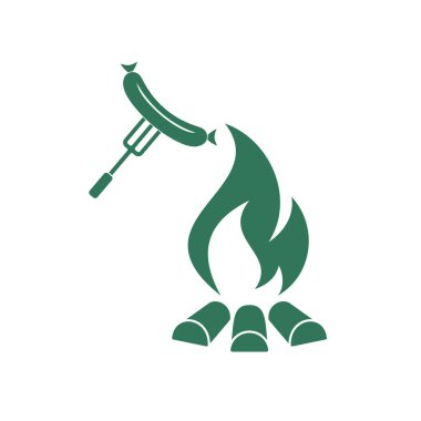 Mangal sucuk simgesi. Vektör çizim