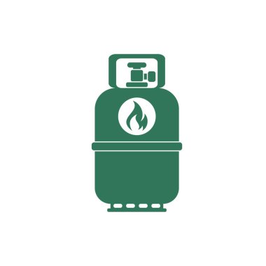 Kamp gaz şişesi simgesi. Düz simgesi izole. Vektör illustratio