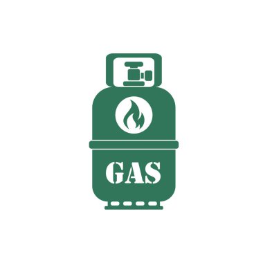 Kamp gaz şişesi simgesi. Düz simgesi izole. Vektör illustratio