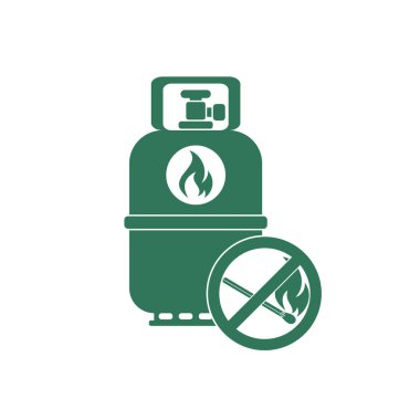 Kamp gaz şişesi simgesi. Düz simgesi izole. Vektör illustratio