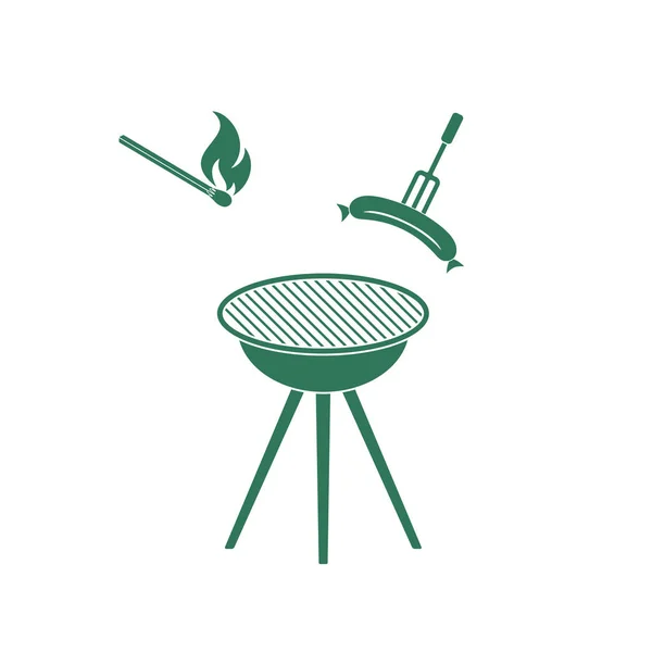 Barbecue Worst Pictogram Vectorillustratie — Stockvector