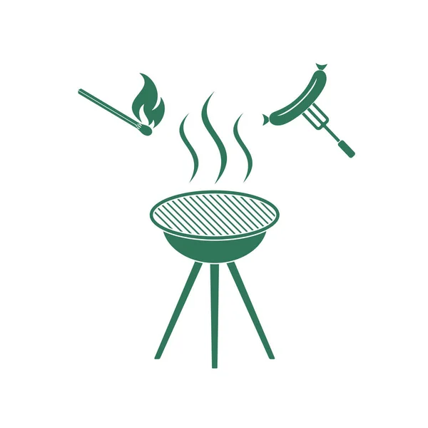 Barbecue Worst Pictogram Vectorillustratie — Stockvector
