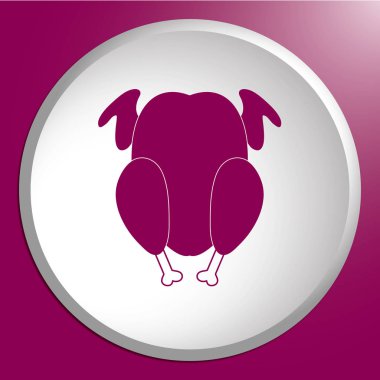 Izgara tavuk simgesi. Vektör illustratio