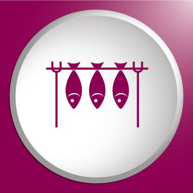 Izgara balık simgesi. Vektör illustratio