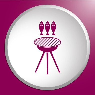 Izgara balık simgesi. Vektör illustratio