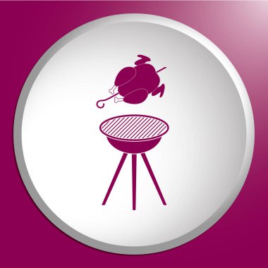 Izgara tavuk simgesi. Vektör illustratio