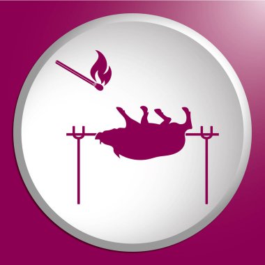 Izgara domuz simgesi. Vektör illustratio