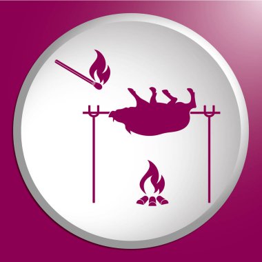 Izgara domuz simgesi. Vektör illustratio