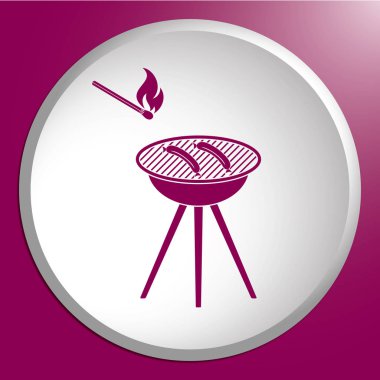 Mangal sucuk simgesi. Vektör çizim