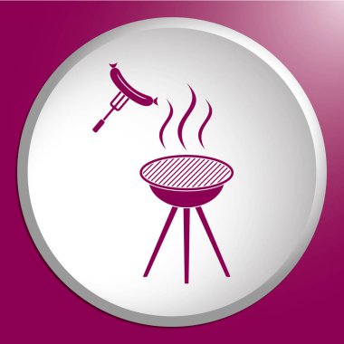 Mangal sucuk simgesi. Vektör çizim