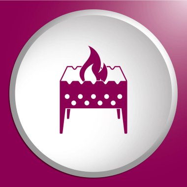 Kamp mangal simgesi. Vektör illustratio