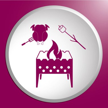 Mangal, Zephyr'i ve tavuk simgesi. Vektör illustratio