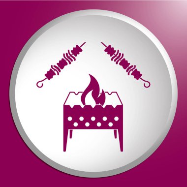 Kebap simgesi olan mangal ızgarası. Vektör illustratio