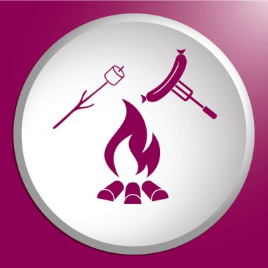 Izgara sosis ve zephyr simgesi. Vektör illustratio