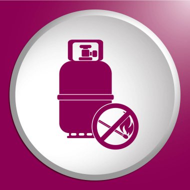 Kamp gaz şişesi simgesi. Düz simgesi izole. Vektör illustratio