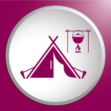 Stilize simge Turizm çadır. Vektör illustratio