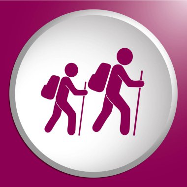 Simge illüstrasyon izole vektör işareti işaret hiking