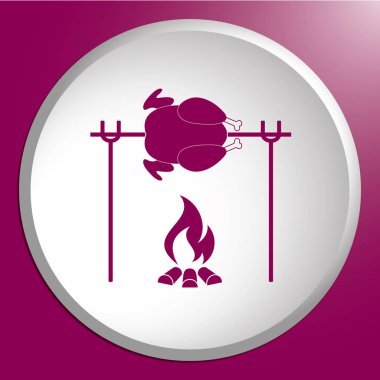 Izgara tavuk simgesi. Vektör illustratio