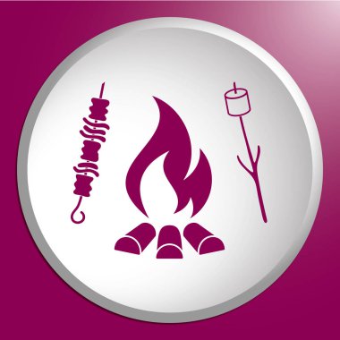 Izgara zephyr ve Kebap simgesi. Vektör illustratio