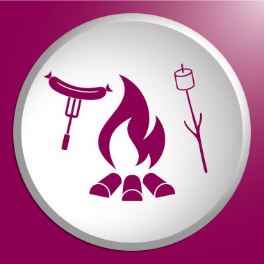 Izgara sosis ve zephyr simgesi. Vektör illustratio