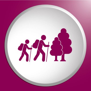 Simge illüstrasyon izole vektör işareti işaret hiking