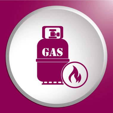 Kamp ocağı gaz şişesi simge vektör ile. Vektör çizim