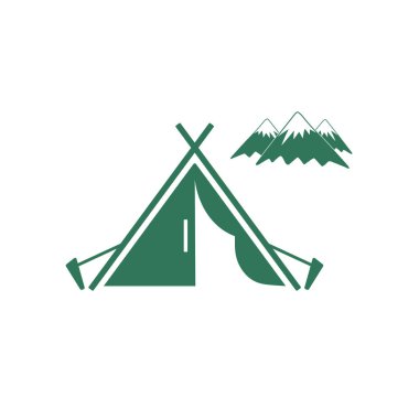 Stilize simge Turizm çadır. Vektör illustratio