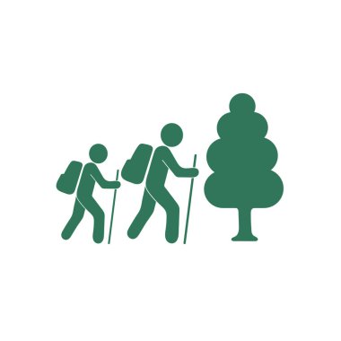 Simge illüstrasyon izole vektör işareti işaret hiking