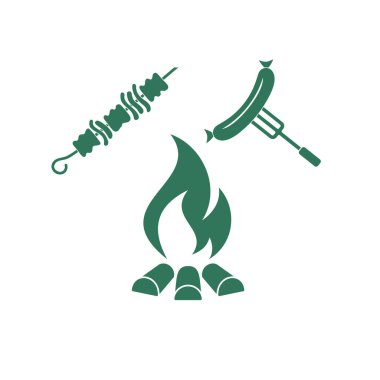 Izgara Kebab Kebap simgesi. Vektör illustratio