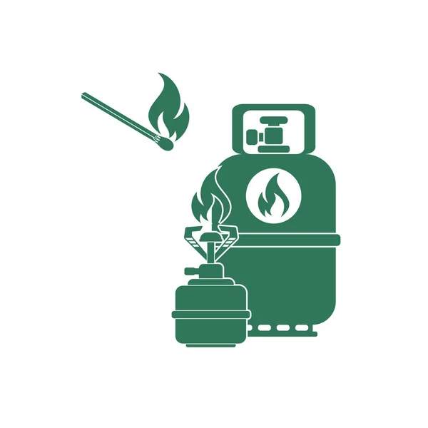 Camping Stove Gas Bottle Icon Vector Vector Illustration — Stock Vector