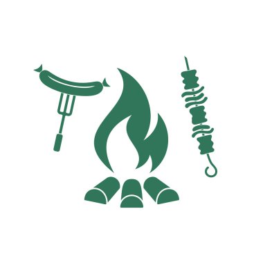 Izgara Kebab Kebap simgesi. Vektör illustratio