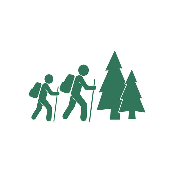 Hiking icon illustration isolated vector sign symbo