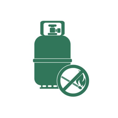 Kamp gaz şişesi simgesi. Düz simgesi izole. Vektör illustratio