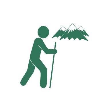 Simge illüstrasyon izole vektör işareti işaret hiking
