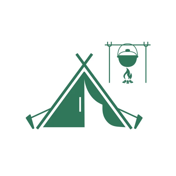 旅游帐篷的程式化图标 矢量图案 — 图库矢量图片