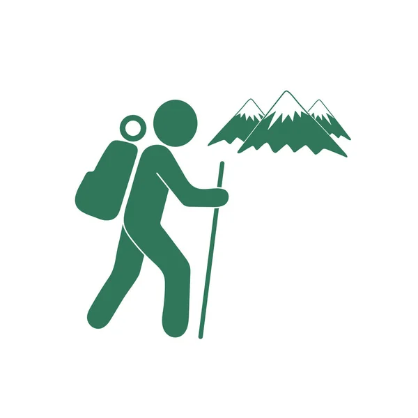 Hiking Icon Illustration Isolated Vector Sign Symbo — Stock Vector