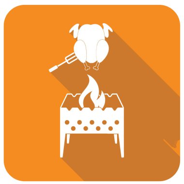 Mangal şiş ve tavuk simgesi. Vektör illustratio