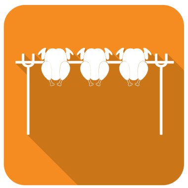 Izgara tavuk simgesi. Vektör illustratio